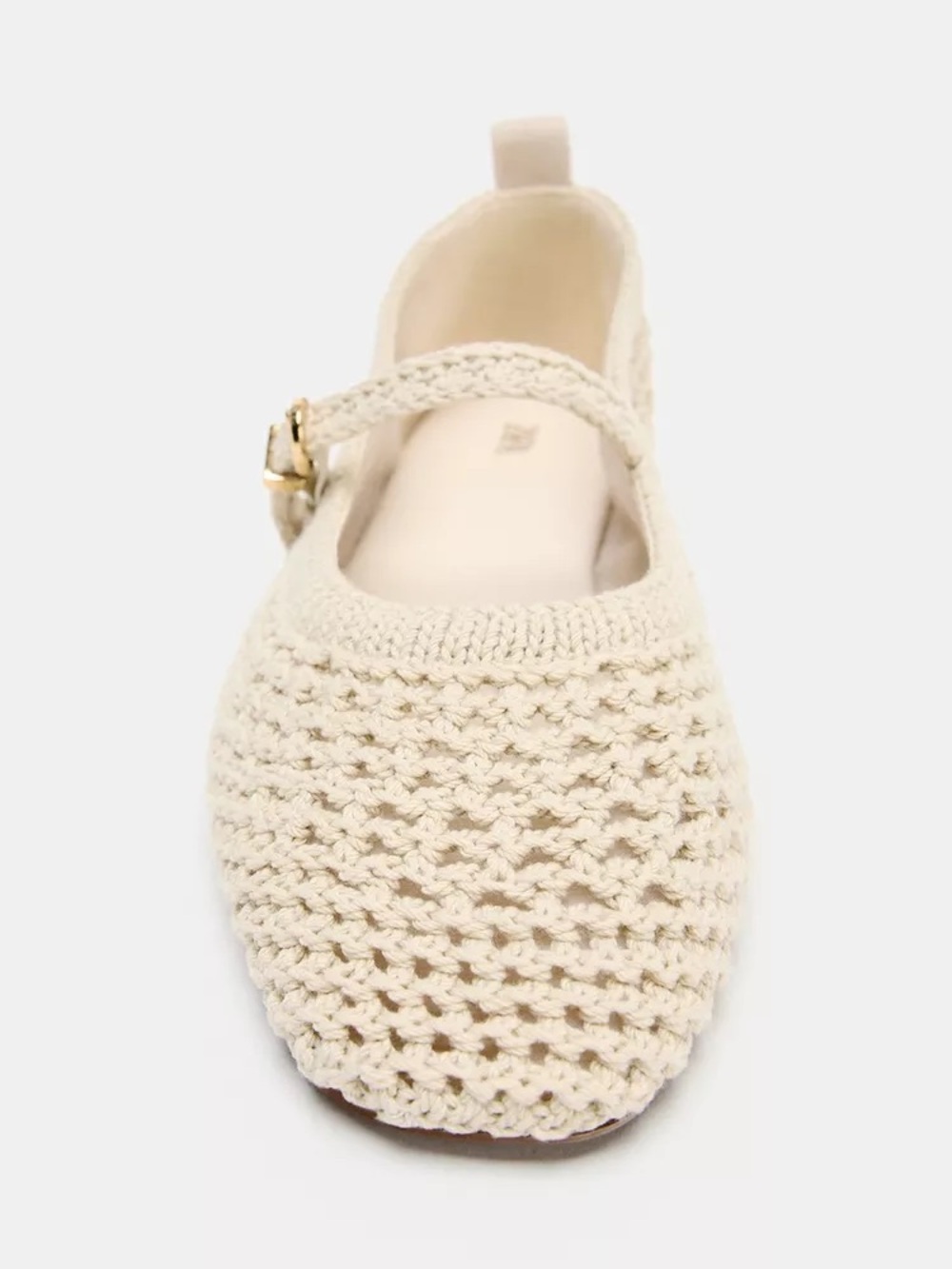 Zara Cream Crochet Mary Jane Flats with Buckle Strap. Brand New. - Picture 4 of 6